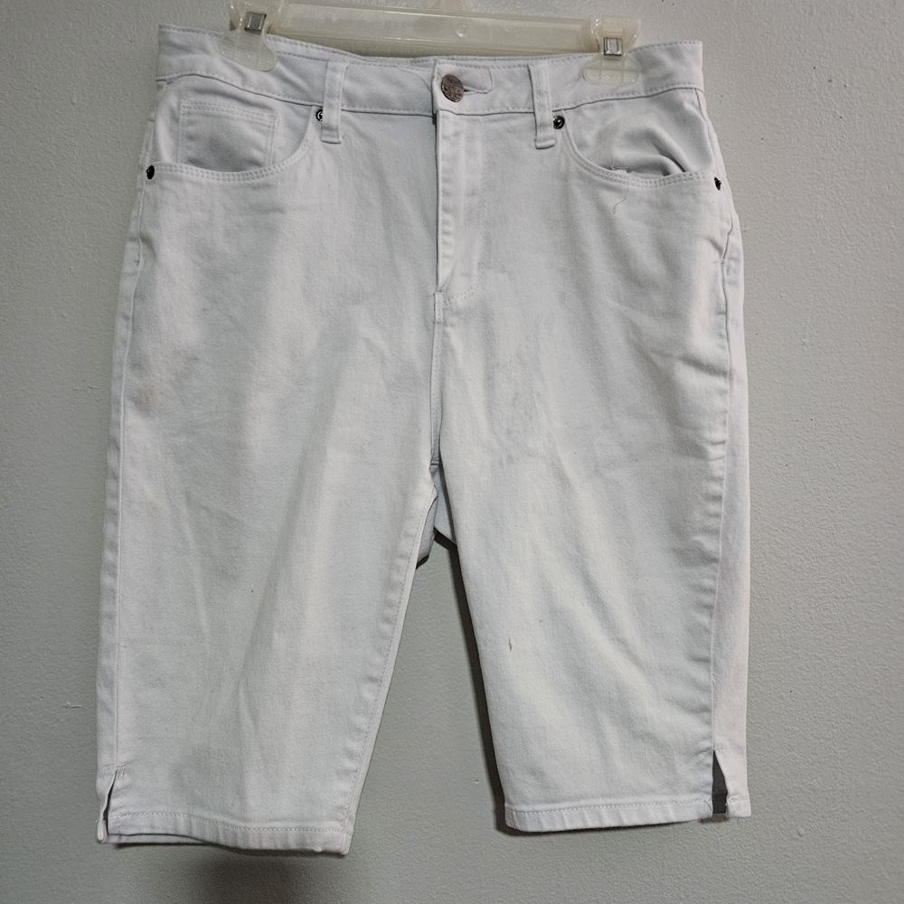 Women's Hybrid & Co Stretch White Denim Shorts Size 14